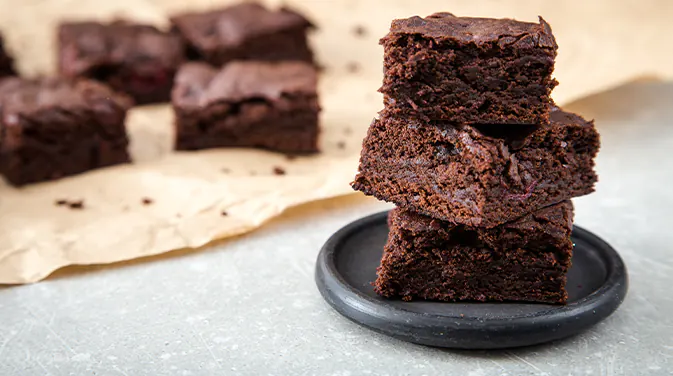 Frisch gebackene Schokoladenbrownies