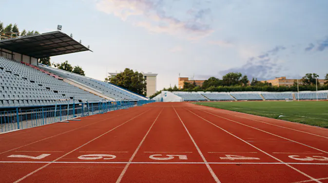 Laufbahn in einem Stadion