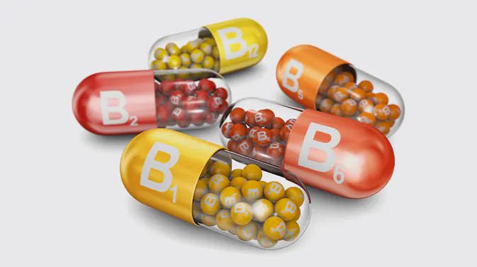 Verschiedene Kapseln B-Vitamine