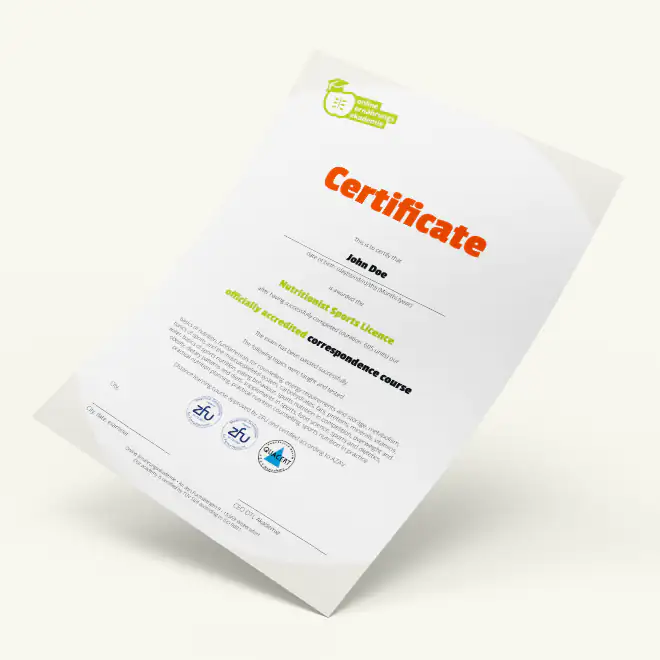 Englisches Zertifikat für Ernährungsberater Sport Fernlehrgang