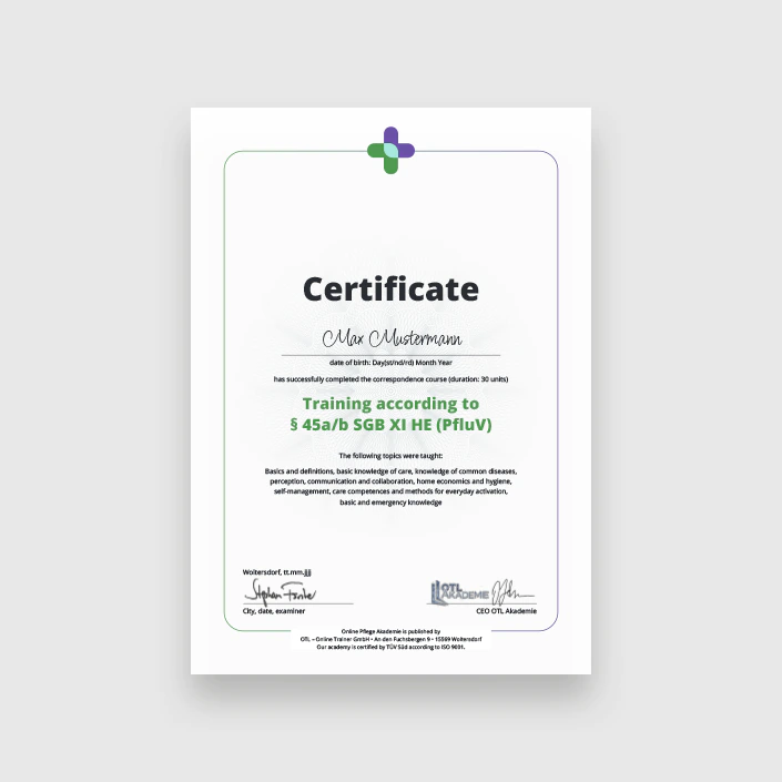 30 UE Schulung Hessen (PfluV) – Zertifikat (Englisch)