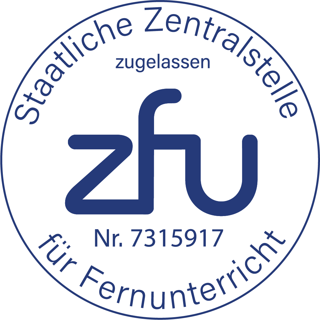ZFU-Siegel für die Pilatestrainer-Ausbildung: Unsere Ausbildungen sind staatlich geprüft. Die ZFU entscheidet bundesweit über die Zulassung von Fernlehrgängen und arbeitet auf der Grundlage des Fernunterrichtsschutzgesetzes (FernUSG).